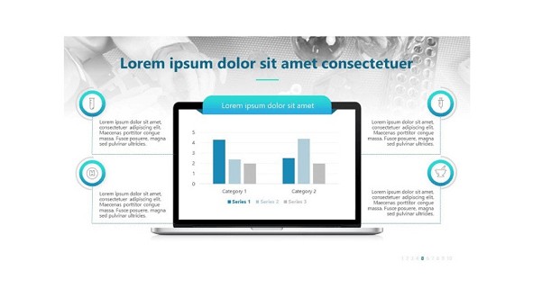 Creative Animated Pharmaceutical PowerPoint Template - Research summary slide