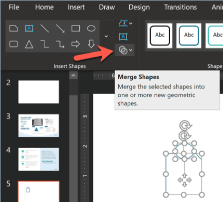 merge shape function in powerpoint