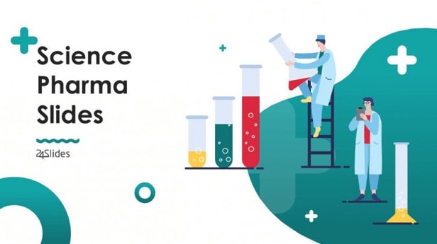 Cover slide of Playful Science Pharmaceutical PowerPoint Template