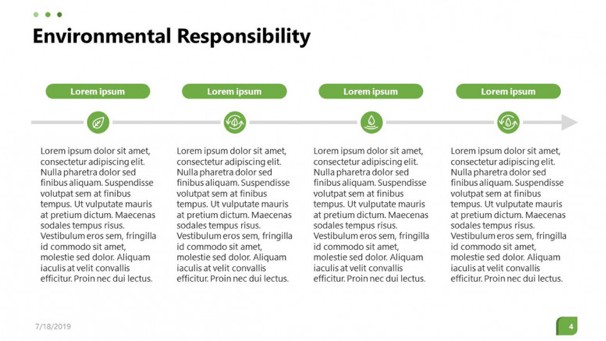 Environment Deck PowerPoint Template - Environmental Responsibility Timeline slide