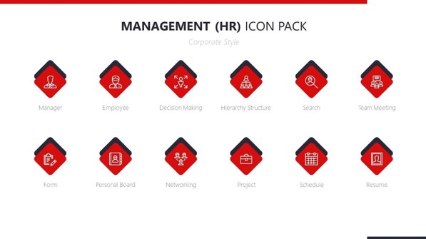 Management Human Resource Icons PowerPoint Template from 24Slides.com
