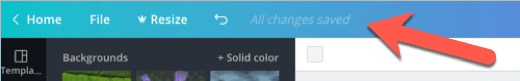 Canva's autosave feature is very useful