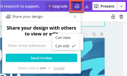 Work and collaborate with others on your Canva presentation