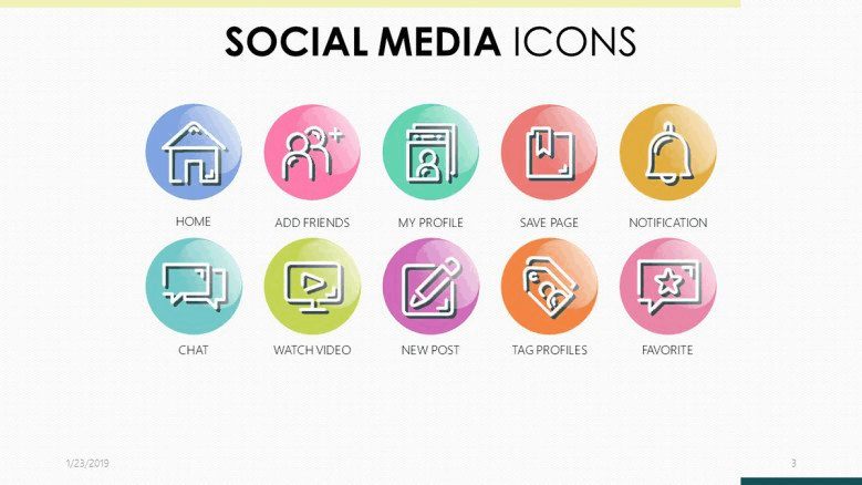 free social media icons powerpoint template