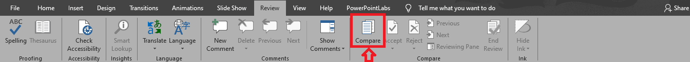 track changes on power point