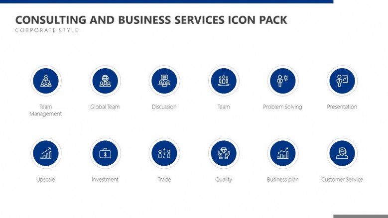 blue icons powerpoint template