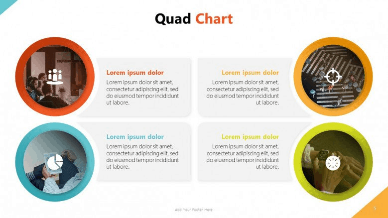 quad chart powerpoint template SWOT