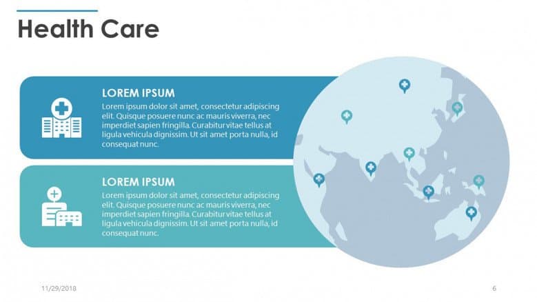 Earth Globe with pointers for a healthcare webinar