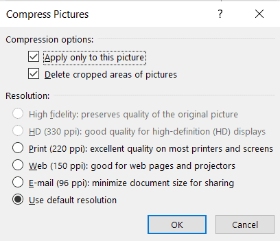 compress PowerPoint pictures
