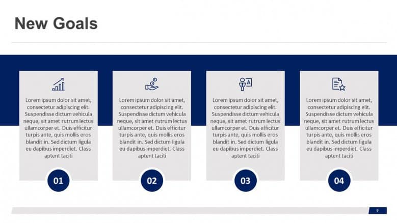 Goals Slide for a Quarterly Review presentation