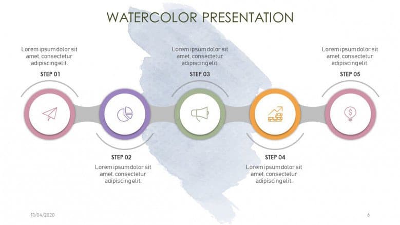 Watercolor Backgrounds for June PowerPoint Presentations