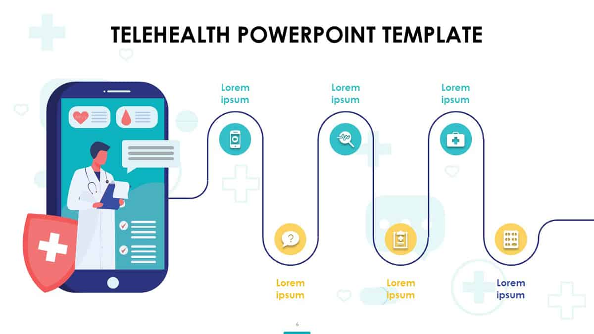 Telehealth PowerPoint Roadmap in playful style