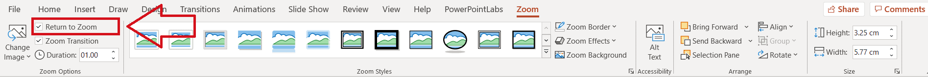 PowerPoint Slide Zoom feature