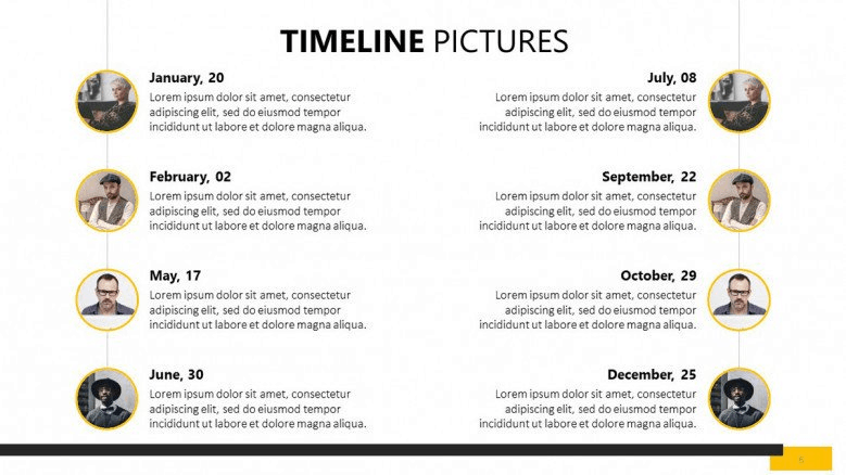 Timeline with pictures powerpoint template