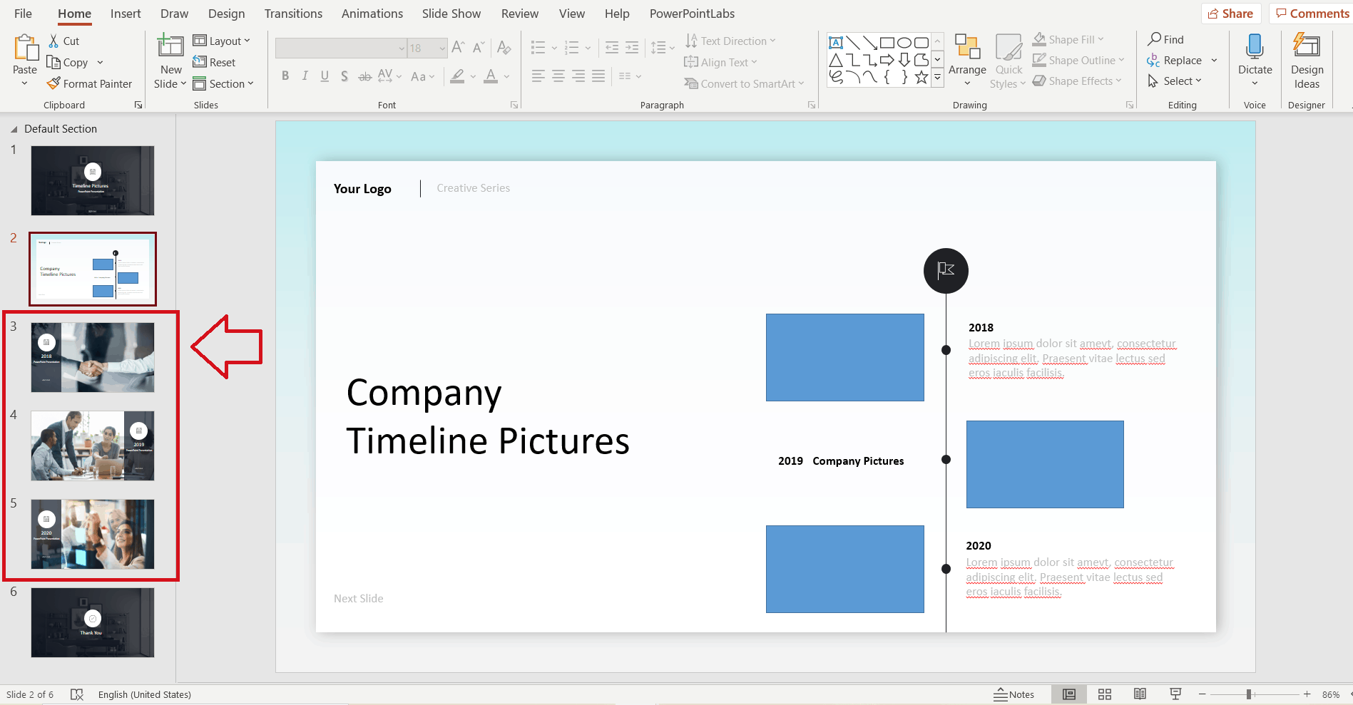 PowerPoint Slide Zoom feature