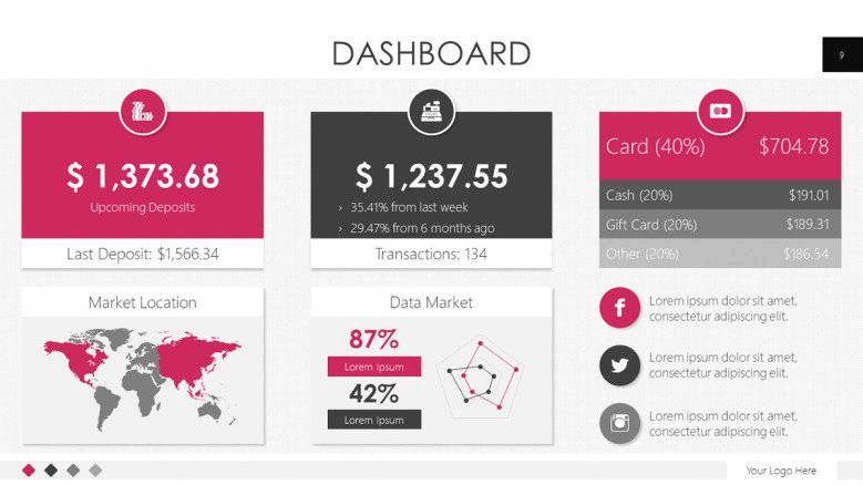 data based pink powerpoint template