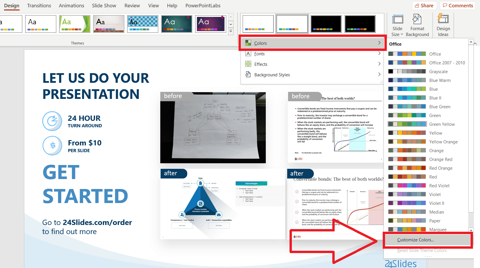 custom PowerPoint color palette