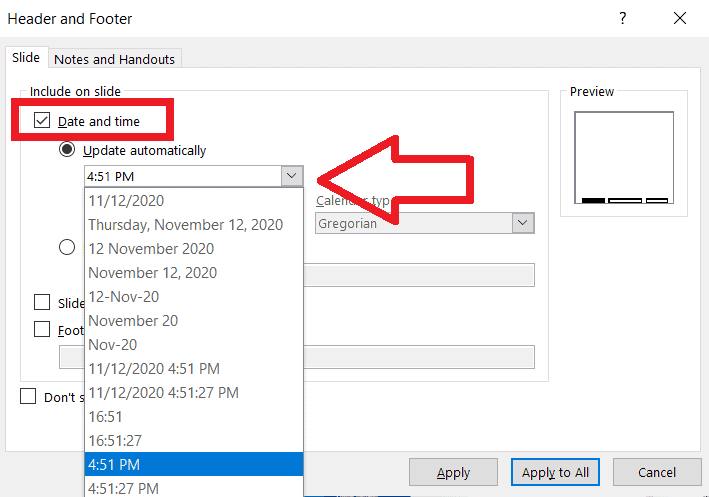 PowerPoint real-time clock