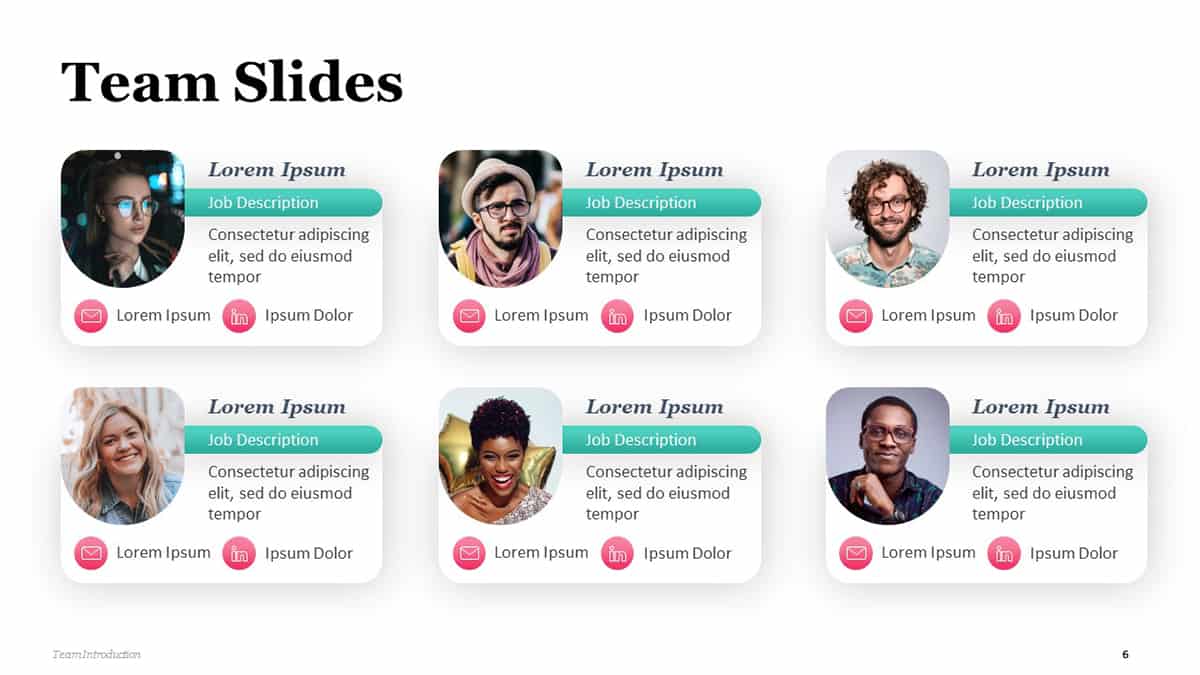 Meet The Team Slides for Creative Presentations