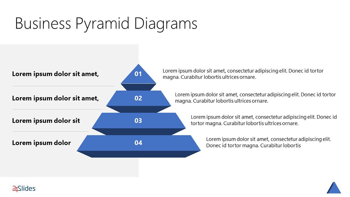 Blue Pyramid Diagrams in PowerPoint