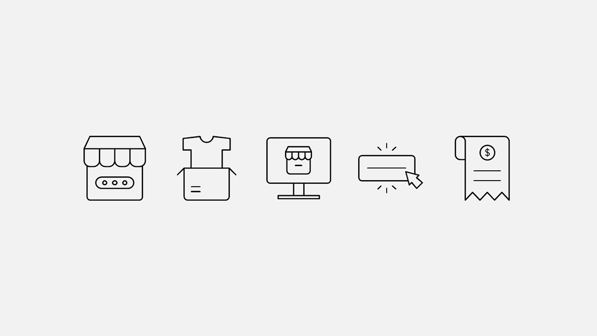 E-commerce Icons for Digital Shopping Presentations