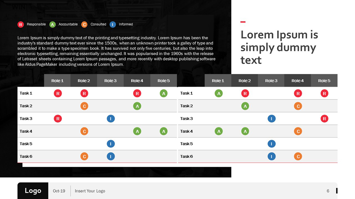 RACI Matrix PowerPoint Slide for managing teams