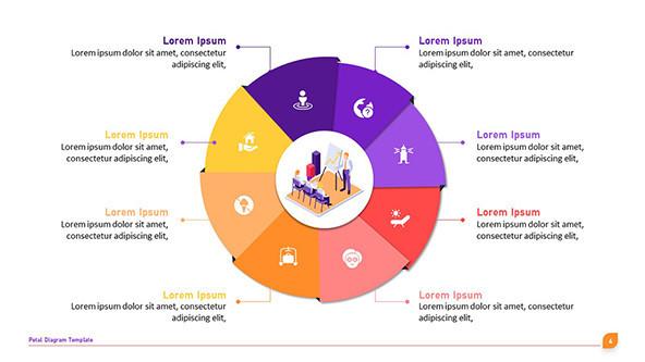 FREE Colorful Petal Diagram PowerPoint Templates PowerPoint Template