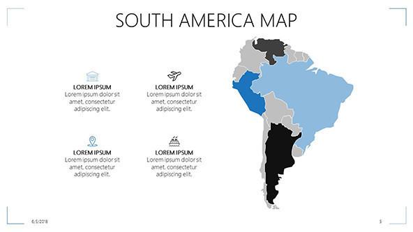 FREE South America Map PowerPoint Template PowerPoint Template