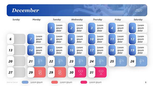 FREE December Calendar Template in PowerPoint PowerPoint Template