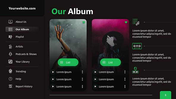 FREE Spotify-themed PowerPoint template PowerPoint Template