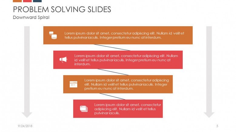 problem solving slide in funnel with four stages
