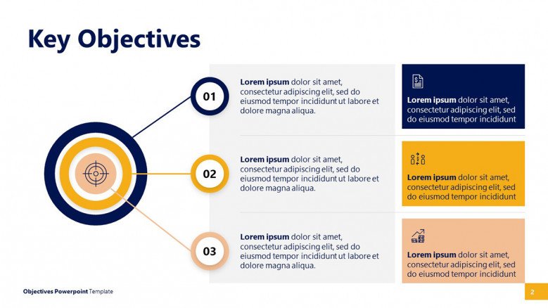 Three Key Objectives PowerPoint Template