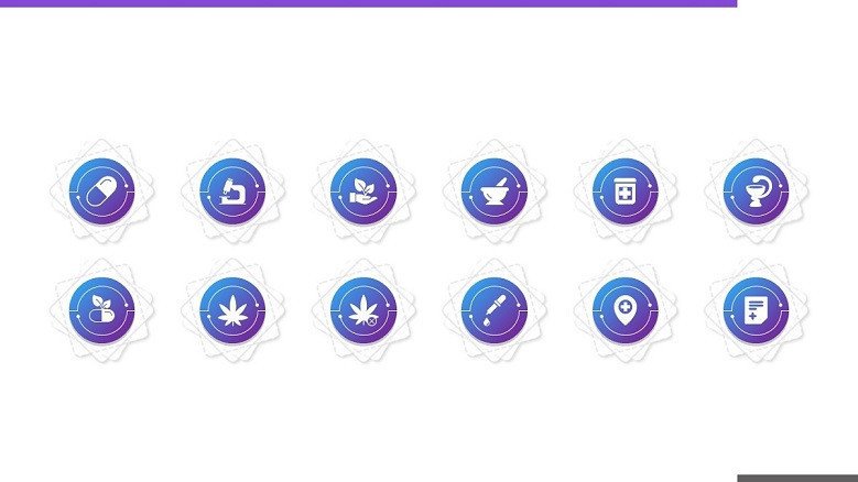 pharmaceutical icons in creative style