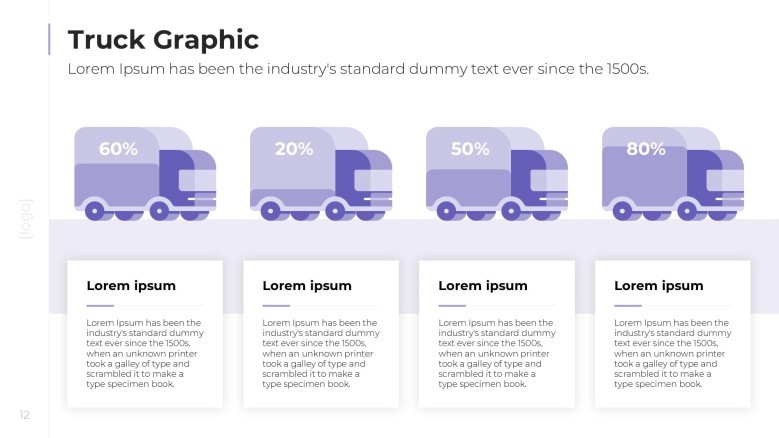 corporate product distribution process in illustrated trucks