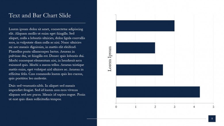 McKinsey Text Slide with Bar charts in blue