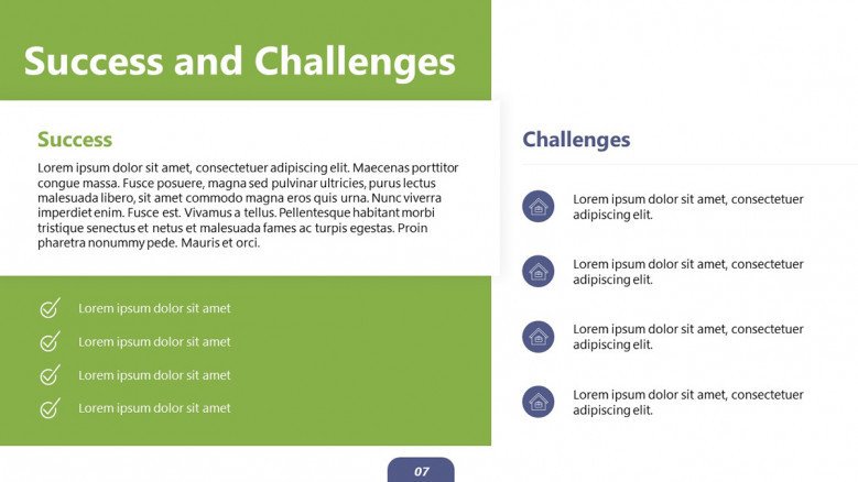 Success and Challenges PowerPoint Slide
