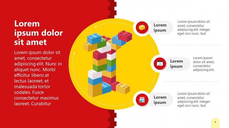 Lego Blocks PowerPoint Slide in creative style