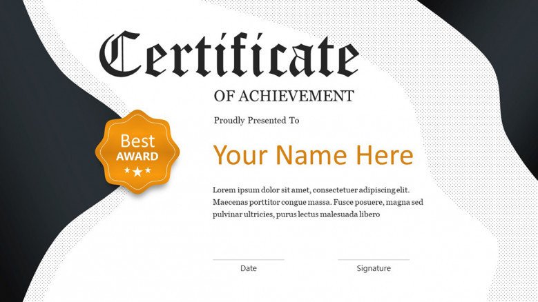 Elegant Certificate of Achievement Slide