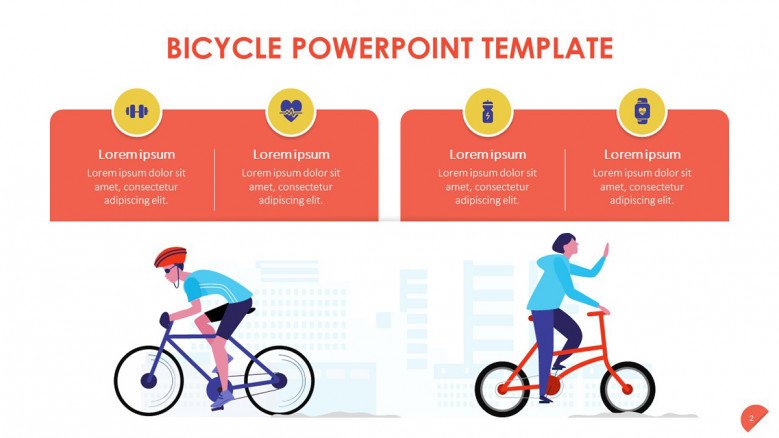 Bicycle Text Slide with illustrations