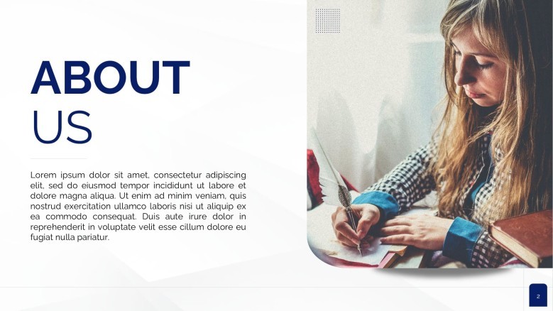 About us Slide for a pitchbook presentation