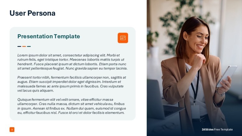 Overview slide of a User Persona