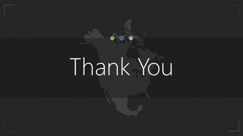 north america map thank you slide