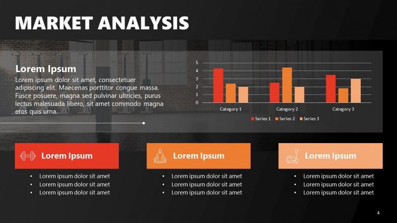 Market Analysis PowerPoint Slide featuring data-driven column charts