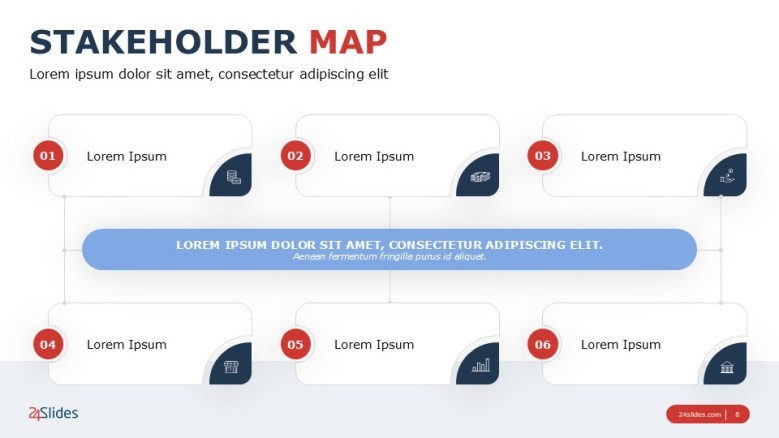 Stakeholder Map Diagram with six boxes