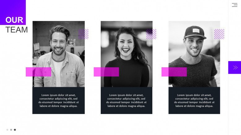 Meet the Team Slide with images for a Pitchbook presentation