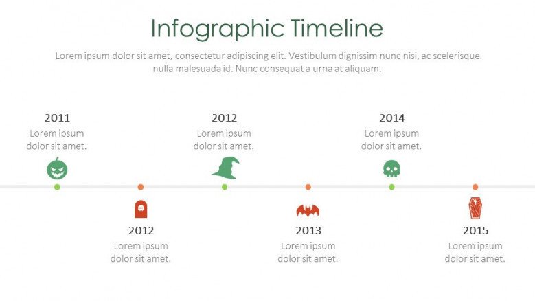 infographic timeline creative slide for halloween theme presentation