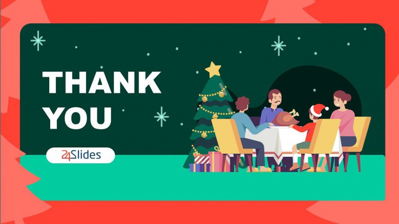 Christmas PowerPoint Background as a Thank You Slide