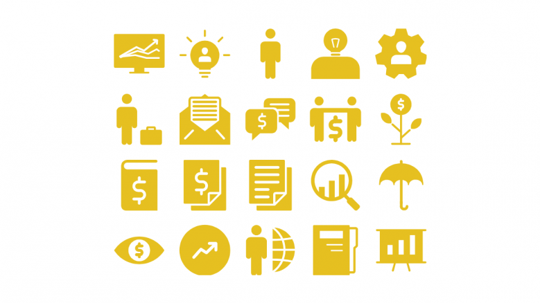 yellow color general icons slide