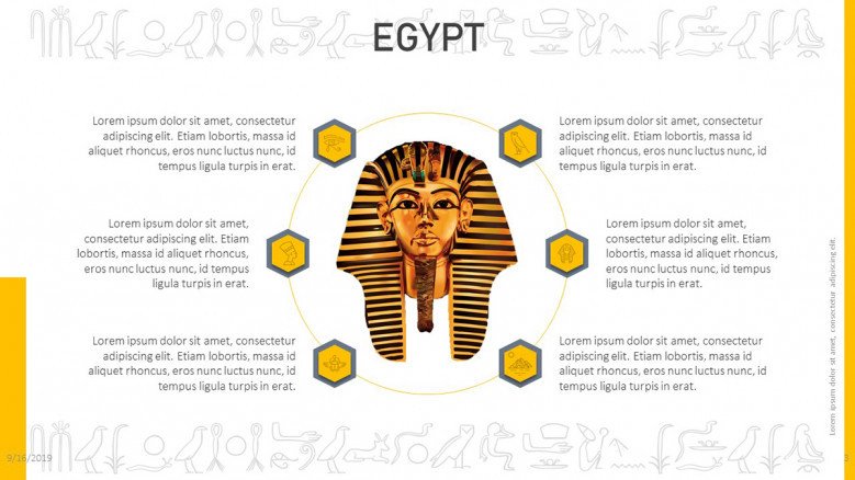 Circle diagram with an Egyptian pharaoh bust