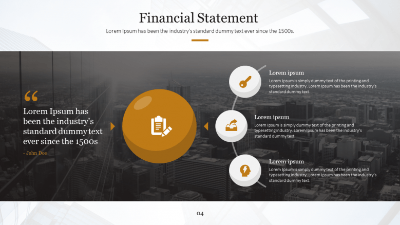 financial slide with three key factors